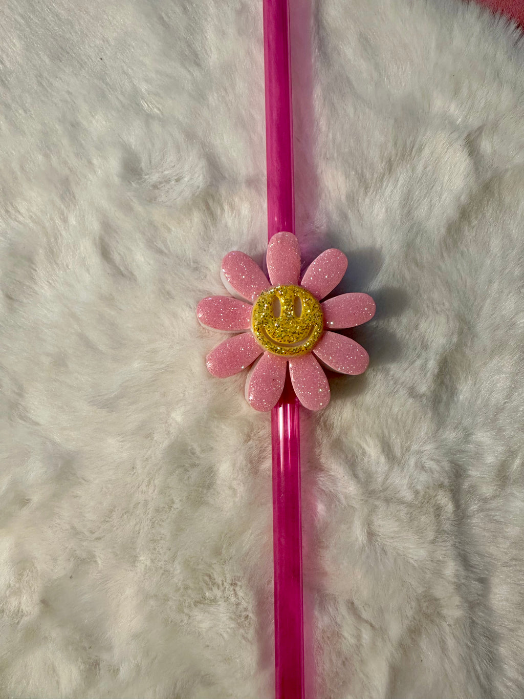 Daisy Happy Face Straw Topper