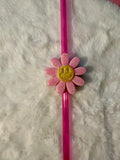 Daisy Happy Face Straw Topper
