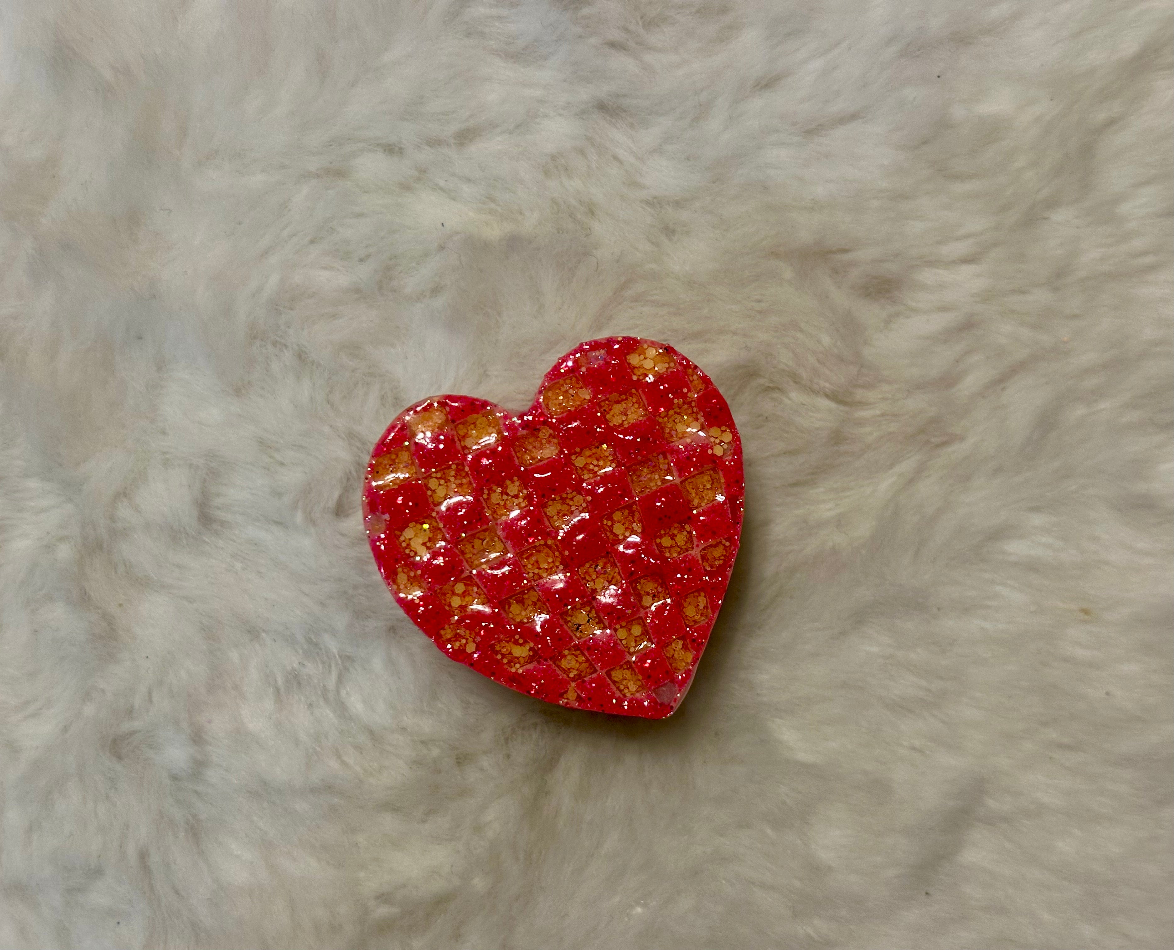Checkered Heart Straw Topper
