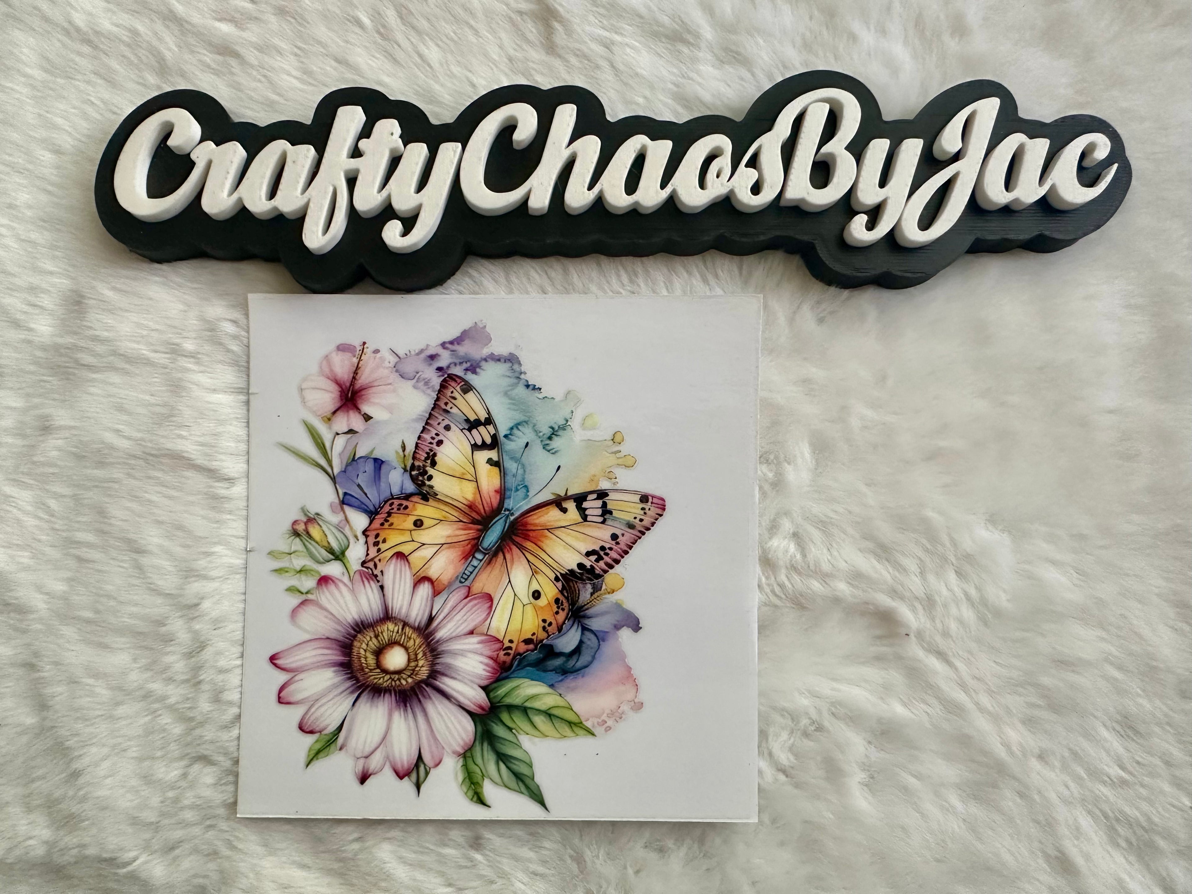 Yellow Butterfly on Pink Flower