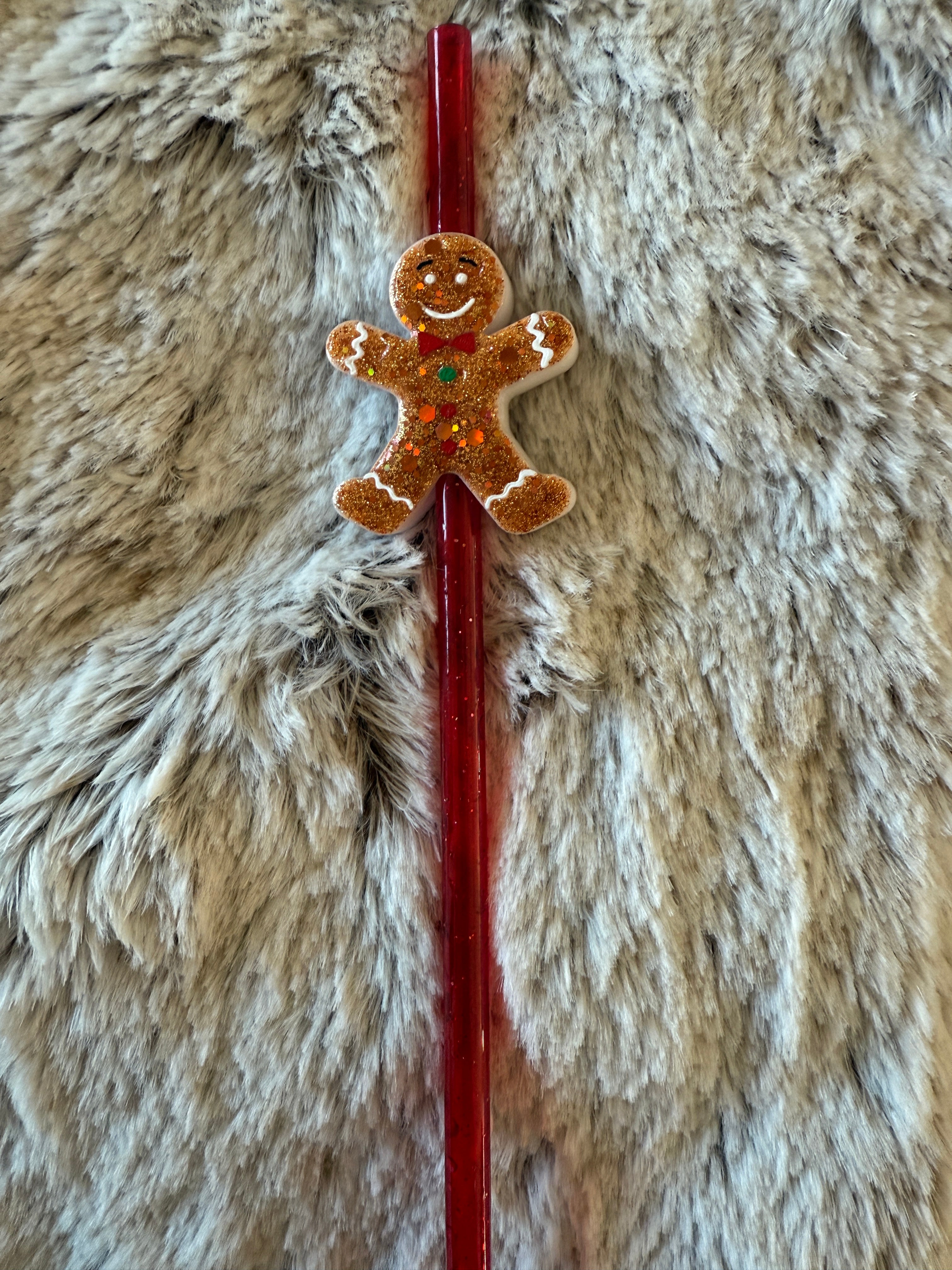 GingerBread Man Straw Topper