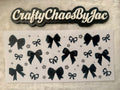 Bows - Black Thick & Outline Flowers & Diamonds