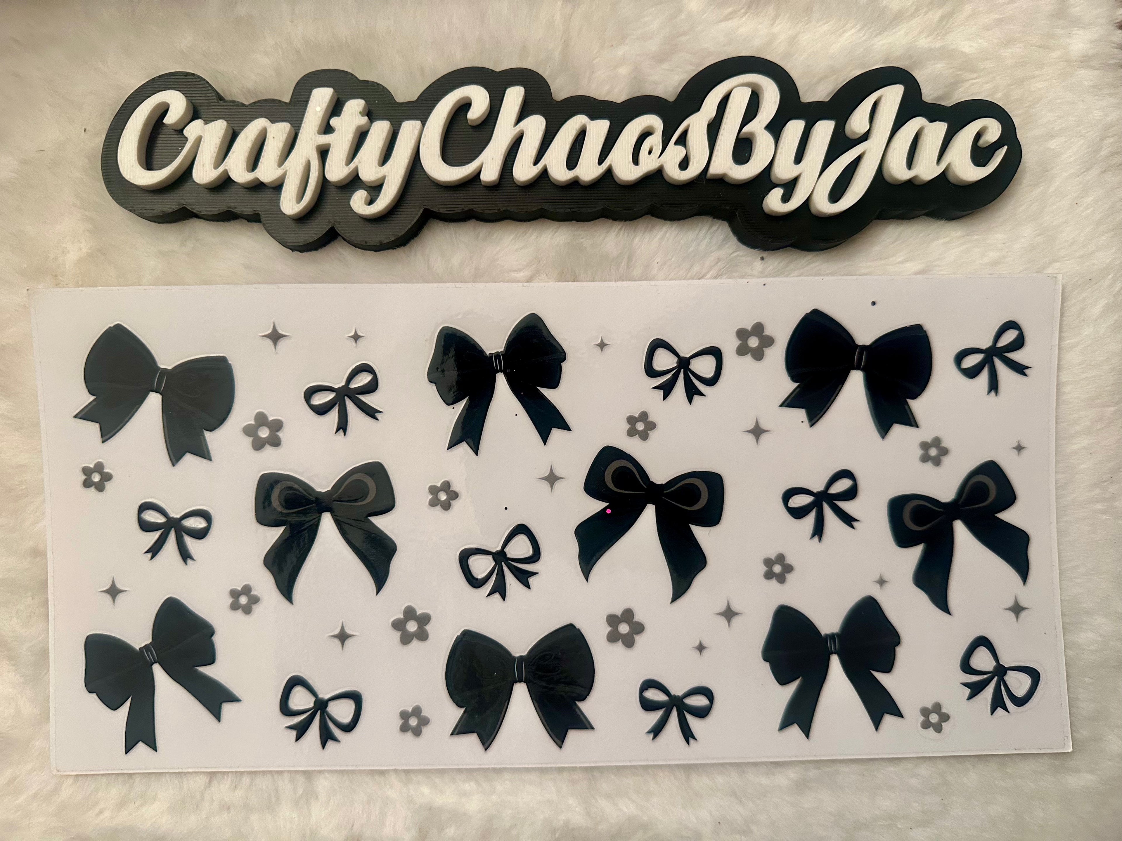 Bows - Black Thick & Outline Flowers & Diamonds